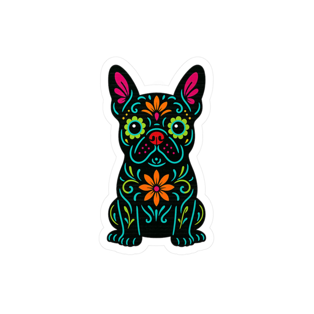 Sugar Skull French Bulldog Sticker | Kiss-Cut Vinyl Decal