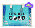 Holographic Beach Tote Bag — "It's All Good" Yin Yang Clear Carryall